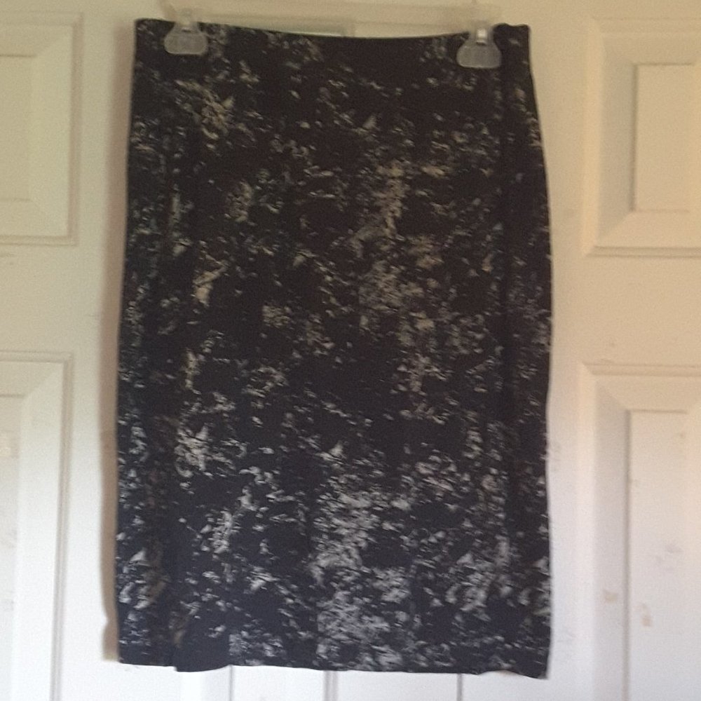 Black And Grey Midi Skirt
